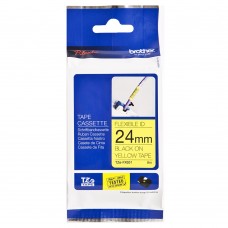 Brother TZe-FX651 Black on Yellow (24mm) Flexible Identification Tapes