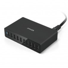 Anker A2133 PowerPort 10 USB Charger 2A PowerIQ Phone Charger 60W 5V/12A Quick Charging Smart USB Charger for Phone Tablet (MY PLUG)