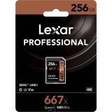 Lexar 667X Professional 256GB U3 V30  SDXC UHS-I Memory Cards (up to 100MB/s read, Write 90MB/s)