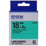 Epson 18mm x 9m Black on Green Tape C53S655519 (Item No: EPS LK-5GBP)