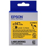 Epson Black on Yellow, Heat Shrink Tape - 14mm x 2.5m (Item No: EPS LK-6YBA14)