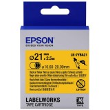 Epson Black on Yellow, Heat Shrink Tape - 21mm x 2.5m (Item No: EPS LK-7YA21)