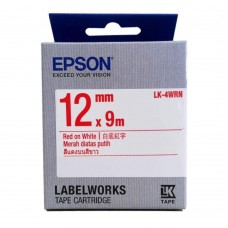 Epson LK-4WRN LabelWorks Tape - 12mm Red on White Tape (Item no: EPS LK-4WRN)