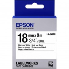 Epson LK-5WBN LabelWorks Tape - 18mm Black on White Tape (Item no: EPS LK-5WBN)