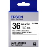 Epson LK-7WB LabelWorks Tape - 36mm Black on White Tape (Item No: EPS LK-7WBN)