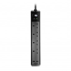 Targus Smart Surge 4 with 2 USB Ports Protector - Black