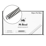 M-Bind Plastic Spiral Coil - 15.9mm x 51 Coil, 50/box, Black