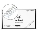 M-Bind Double Wire Bind 2:1 A4 - 1-1/2"(38mm) X 23 Loops, 30pcs/box, Silver
