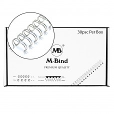 M-Bind Double Wire Bind 2:1 A4 - 1-1/2"(38mm) X 23 Loops, 30pcs/box, Silver