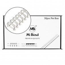 M-Bind Double Wire Bind 2:1 A4 - 1-1/2"(38mm) X 23 Loops, 30pcs/box, White