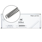 M-Bind Plastic Spiral Coil - 11.1mm x 51 Coil, 100/box, Black