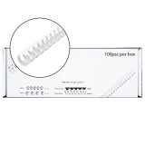 M-Bind Plastic Binding Comb - 12mm x 21 Ring, 100pcs/box, White