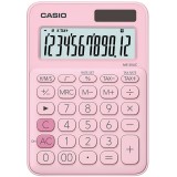 Casio Colourful Calculator - 12 Digits, Solar & Battery, Tax & Time Calculation, Pink (MS-20UC-PI)