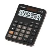Casio Mini Desk Calculator - 12 Digits, Mark-up Calculations, Solar & Battery, Extra Large display, Black (MX-12B-BK)