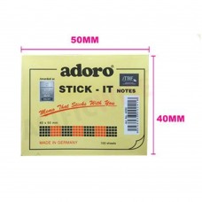 Adoro Stick It Notes Yellow 100s' 40 x 50mm