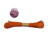 Colorful Paper Rope 25meters with Gold Line - Orange
