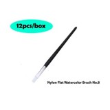 Nylon Flat Watercolor Brush No.8 - 12pcs/box