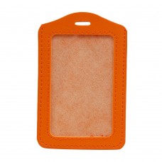 Leather Name Tag Potrait Orange (54x85mm)