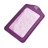 Leather Name Tag Potrait Purple (54x85mm)