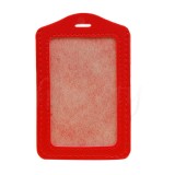 Leather Name Tag Potrait Red (54x85mm)