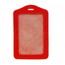Leather Name Tag Potrait Red (54x85mm)