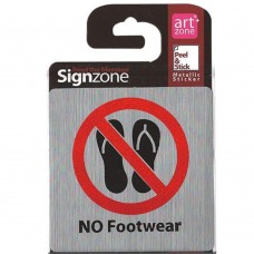 Signzone Peel & Stick Metallic Sticker - NO Footwear (Item No: R01-49)