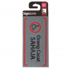 Signzone Peel & Stick Metallic Sticker - Orang Cacat SAHAJA (Item No: R01-70)