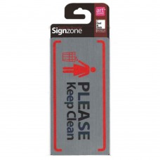 Signzone Peel & Stick Metallic Sticker - PLEASE Keep Clean (Item No: R01-76)