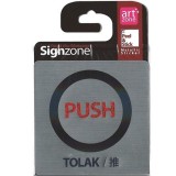 Signzone Peel & Stick Metallic Sticker - PUSH (TOLAK / ?) (Item No: R01-01-PUSHTLK)