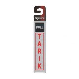 Signzone Peel & Stick Metallic Sticker - TARIK LINE with English Word (size 45x190mm)